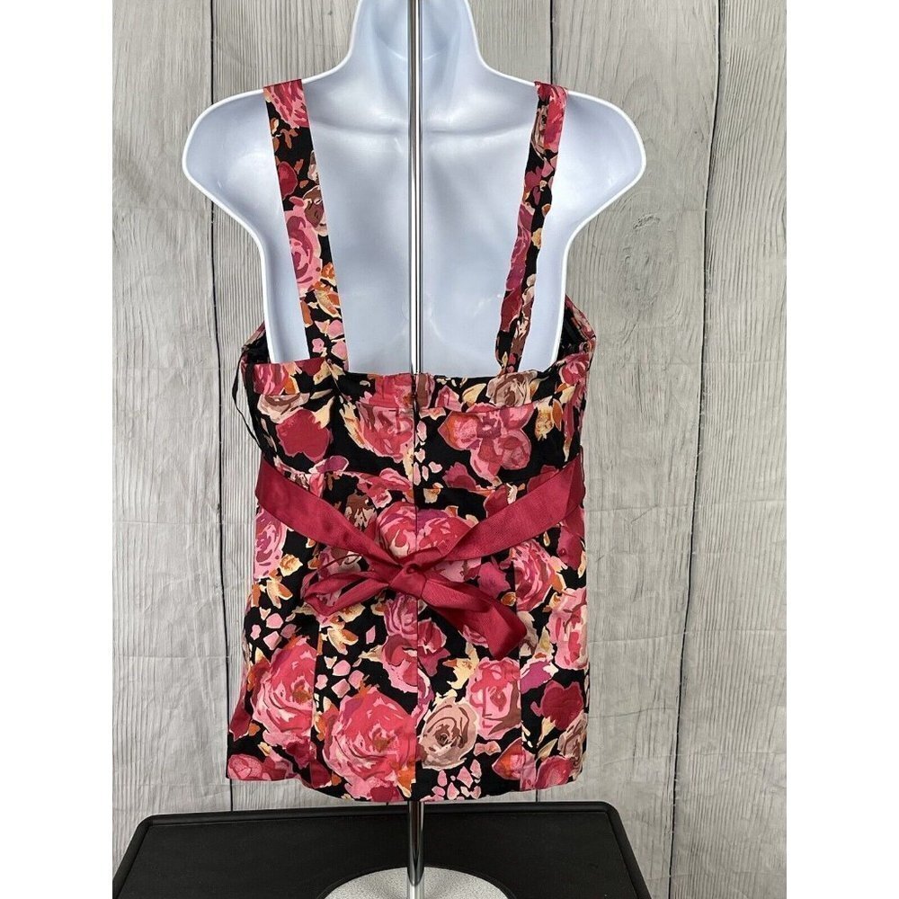 Motherhood Maternity Medium Removeable Strap Floral Print Top Black Pink - Picture 6 of 12